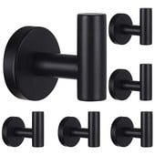 Vonios kambario kablys Sieninis rankšluosčių kabliukas 6 vienetų juodas kabliukas vonios kambariui virtuvei Garažas Namai Viešbutis Biuro spintelė