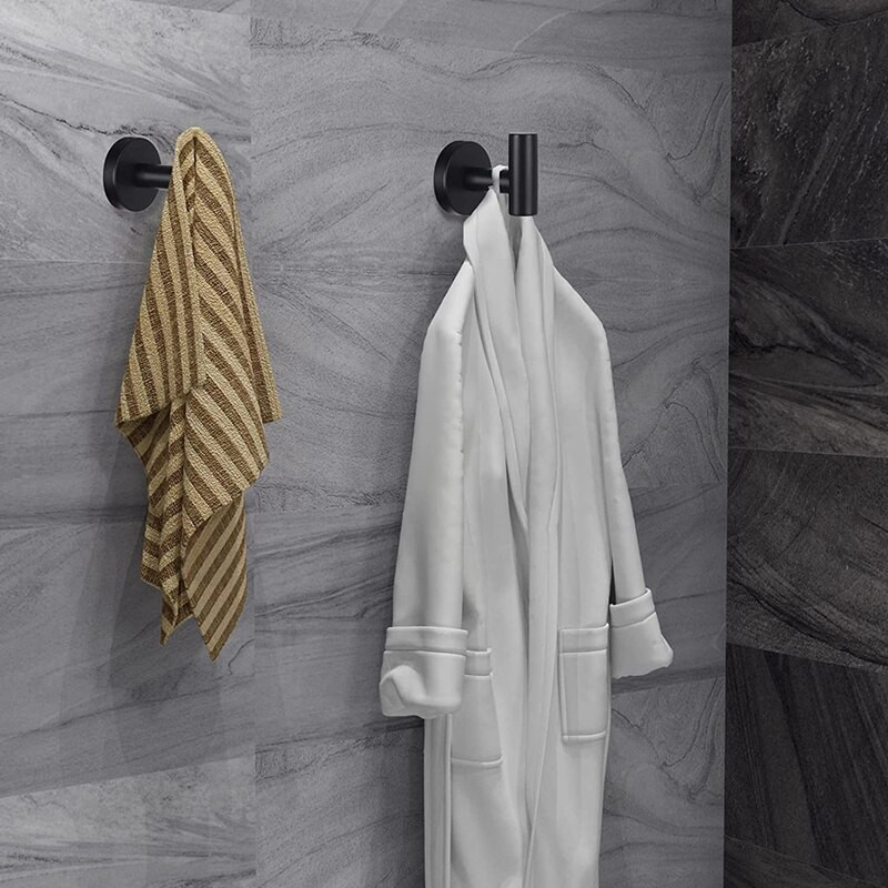 Vonios kambario kablys Sieninis rankšluosčių kabliukas 6 vienetų juodas kabliukas vonios kambariui virtuvei Garažas Namai Viešbutis Biuro spintelė