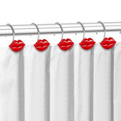 12PCS Jedinstvene seksi crvene usne kuke za zavjese za tuširanje Ukrasna metalna kuka od smole za dekoraciju kupaonskih zavjesa