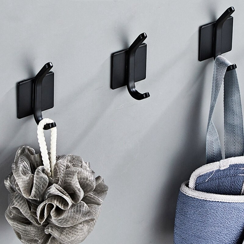 Cârlig pentru prosoape / cârlig adeziv - haină / halat / prosop agățat în baie / bucătărie Set 4 piese, aliaj de aluminiu rezistent la apă