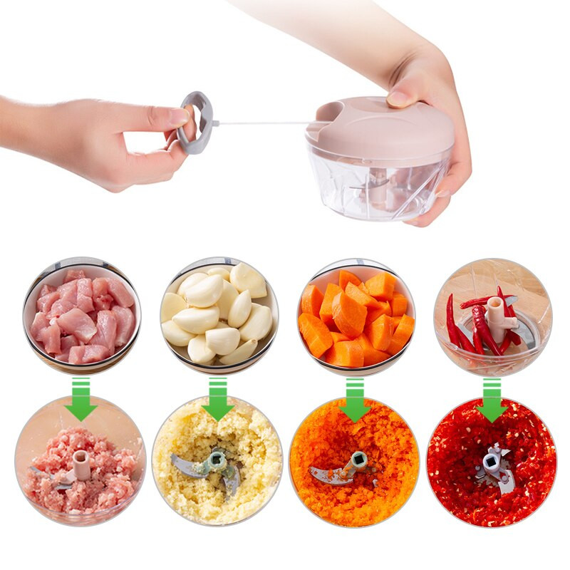 500/900 ml Ručni mlin za meso Prijenosni Sjeckalica za voće i povrće Sjeckalica za češnjak Sjeckalica za mljevenje Mikser Blender Kuhinjski aparati