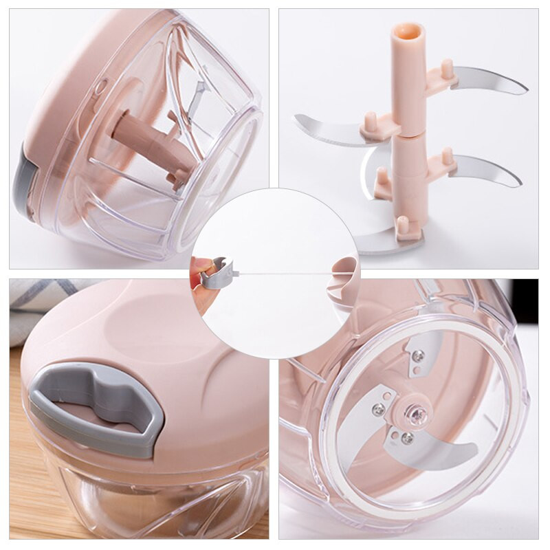 500/900 ml Ručni mlin za meso Prijenosni Sjeckalica za voće i povrće Sjeckalica za češnjak Sjeckalica za mljevenje Mikser Blender Kuhinjski aparati