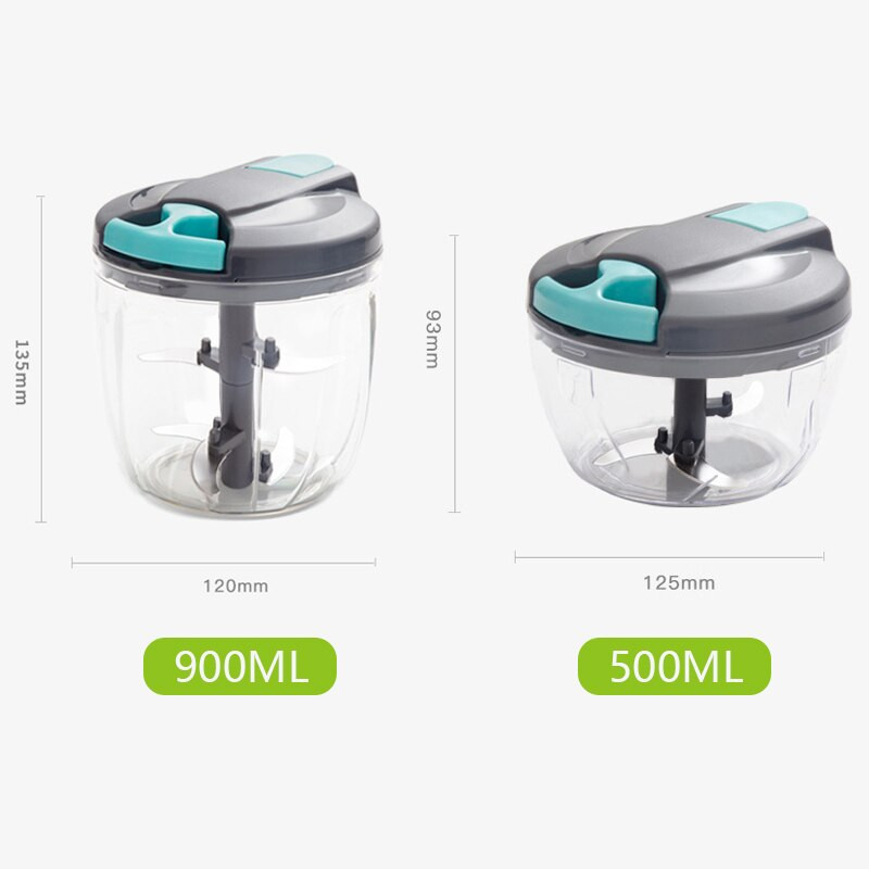 500/900 ml Ručni mlin za meso Prijenosni Sjeckalica za voće i povrće Sjeckalica za češnjak Sjeckalica za mljevenje Mikser Blender Kuhinjski aparati