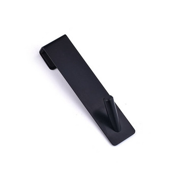 Μαύρο πίσω κρεμαστό μονό γάντζο γυάλινο γάντζο πολλαπλών χρήσεων Γάντζος μπάνιου Νύχι χωρίς ρούχα Γάντζος πόρτας