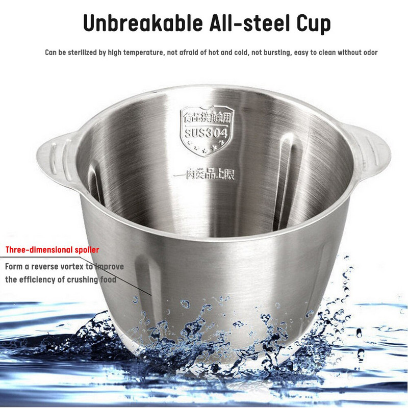 2 sebesség 500 W rozsdamentes acél 2 liter kapacitású elektromos aprító húsdaráló konyhai mixer elektromos húsdaráló konyhai robotgép