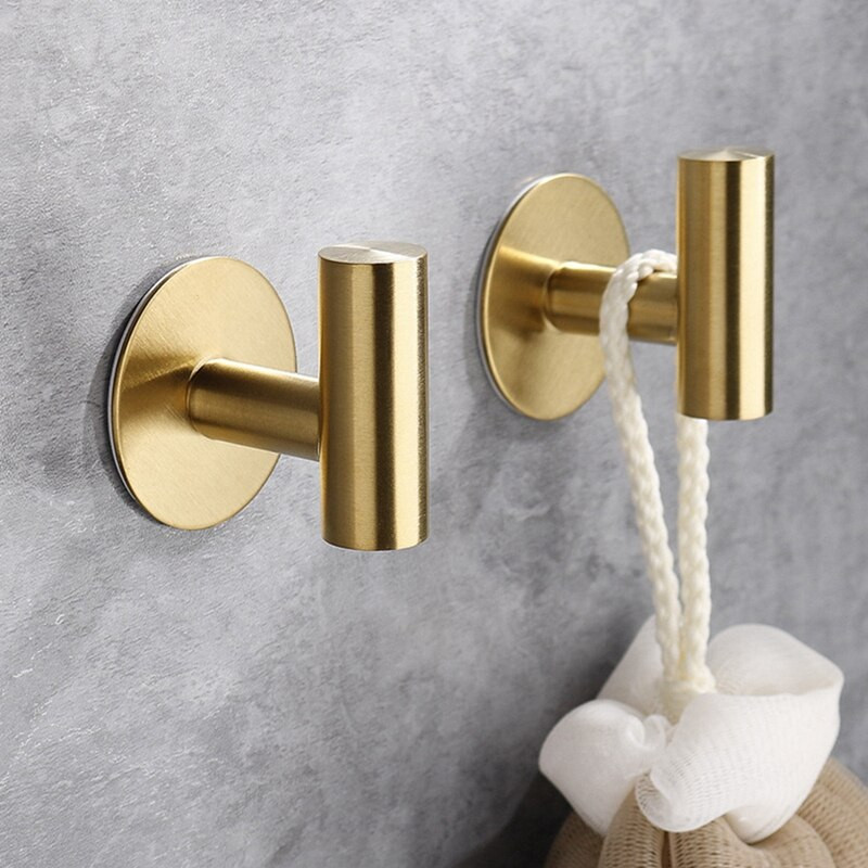 2 db öntapadó kampó rozsdamentes acél fürdőköpeny kampós konzol Nagy teherbírású kampó fürdőszoba konyhához nappali Hotel