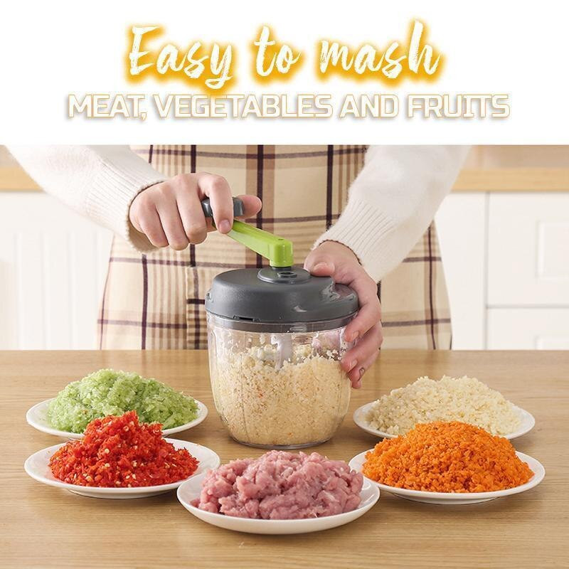 Mixer Robot de bucătărie Manual de bucătărie Blender puternic de ouă Tocător de carne Tocător de legume Tocător cu lame din oțel inoxidabil