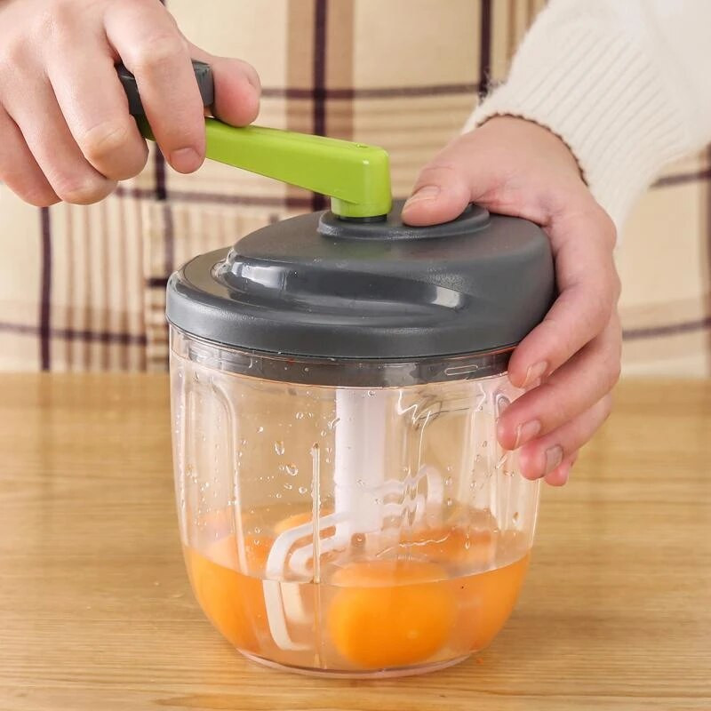 Mixer Robot de bucătărie Manual de bucătărie Blender puternic de ouă Tocător de carne Tocător de legume Tocător cu lame din oțel inoxidabil