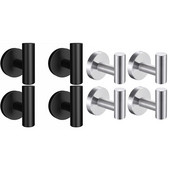 4PCS Mat crne kuke za ogrtač Vješalica za vrata za teške uvjete rada Ogrtač za ručnike Ormar za odjeću Spužve Kuka za kupaonicu