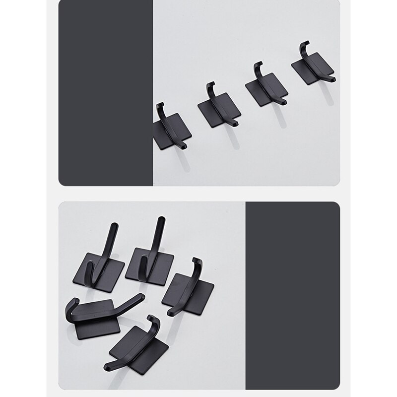 Rankšluosčių kablys / lipnus kabliukas – paltas / chalatas / rankšluostis, pakabinamas vonios kambaryje / virtuvėje, 4 dalių rinkinys, vandeniui atsparus aliuminio lydinys