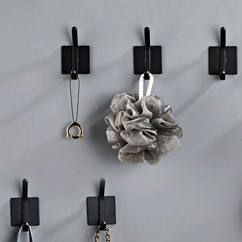 Rankšluosčių kablys / lipnus kabliukas – paltas / chalatas / rankšluostis, pakabinamas vonios kambaryje / virtuvėje, 4 dalių rinkinys, vandeniui atsparus aliuminio lydinys