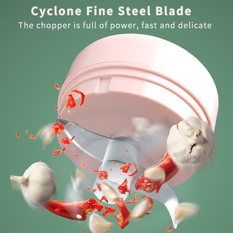 100/250 ml elektrinis česnako smulkintuvas nešiojamas smulkintuvas USB įkraunamas česnako smulkintuvas mėsmalė daržovių smulkintuvas virtuvės prietaisai