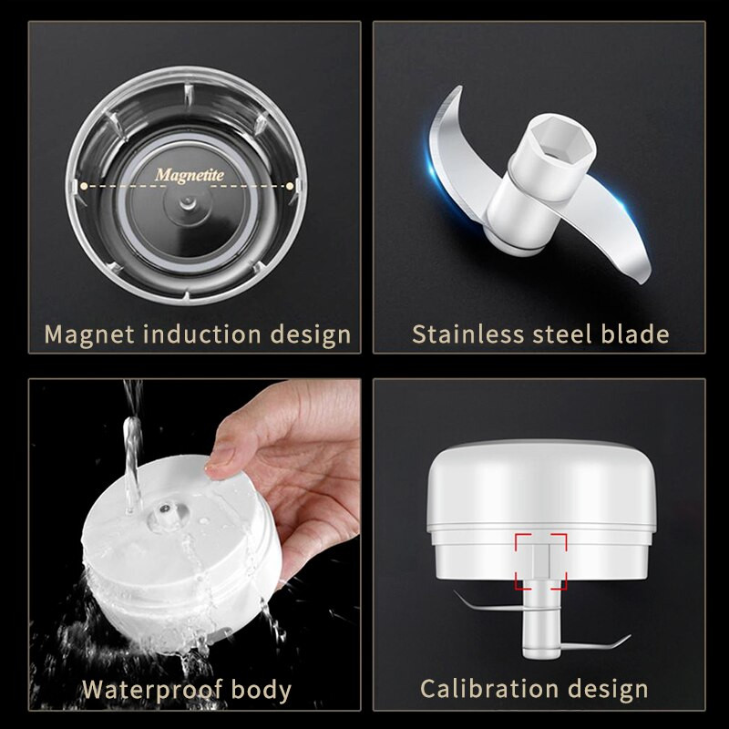 100/250 ml elektrinis česnako smulkintuvas nešiojamas smulkintuvas USB įkraunamas česnako smulkintuvas mėsmalė daržovių smulkintuvas virtuvės prietaisai