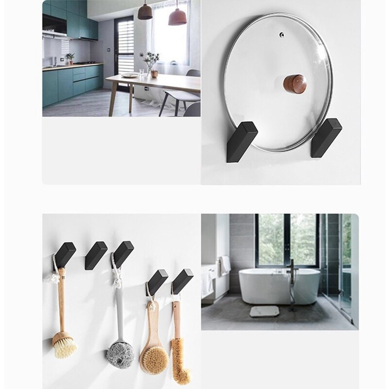 6 db matt fekete törülközőkampó fürdőszobába nappaliba szállodába falra szerelhető horgok rozsdamentes acél kabát köntös kampók