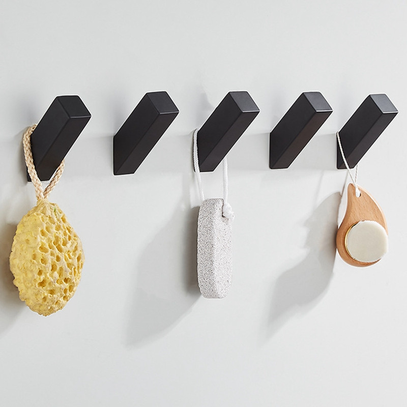 6 db matt fekete törülközőkampó fürdőszobába nappaliba szállodába falra szerelhető horgok rozsdamentes acél kabát köntös kampók