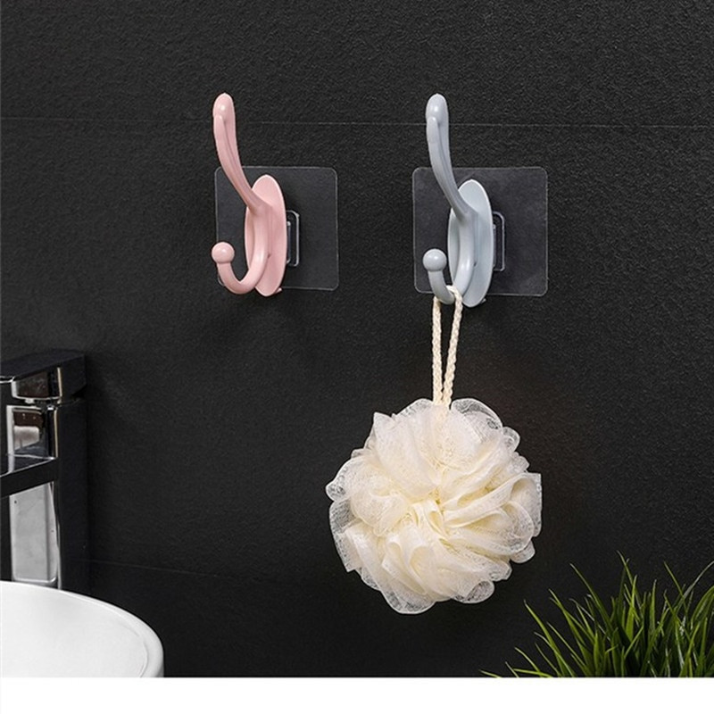 4db Varrat nélküli ragadós kampó erős öntapadó ajtófal Akasztó akasztós ruhatörülköző kulcstartó konyhai fürdő tároló rendszerező