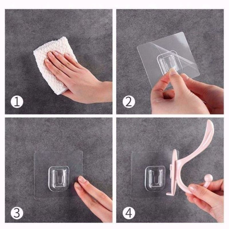 4db Varrat nélküli ragadós kampó erős öntapadó ajtófal Akasztó akasztós ruhatörülköző kulcstartó konyhai fürdő tároló rendszerező