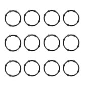 Vonios rūdims atsparūs dušo užuolaidų kabliukai 12 apvalių pramoninių dekoratyvinių dušo užuolaidų žiedų juodi