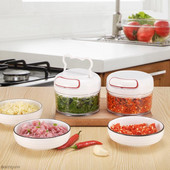 Rankinis maisto pjaustytuvas, traukimo virvelė česnako smulkintuvas Smulkintuvas vaisiams, daržovėms, mėsai, virtuvės įrankis Mini maisto smulkintuvas