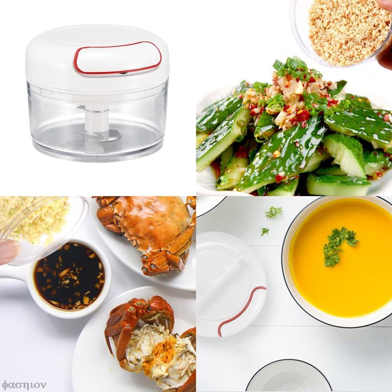 Rankinis maisto pjaustytuvas, traukimo virvelė česnako smulkintuvas Smulkintuvas vaisiams, daržovėms, mėsai, virtuvės įrankis Mini maisto smulkintuvas