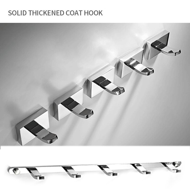 Kabliukas chalatui su 5 kabliukais, žalvarinis sieninis kablys, sieninis durų kablys, galinis kabliukas, vonios kambarys, rankšluosčių kablys