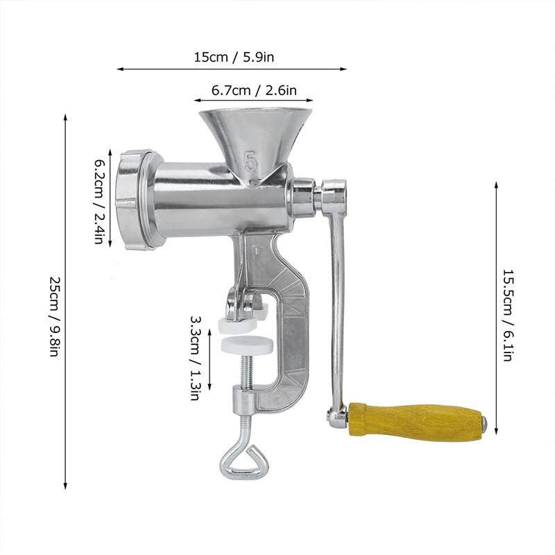 Aliuminio lydinio rankinė mėsmalė, rankiniai dešrų gaminimo įtaisai mėsmalė Namų virtuvė Virimo įrankiai Virtuvės kombainas