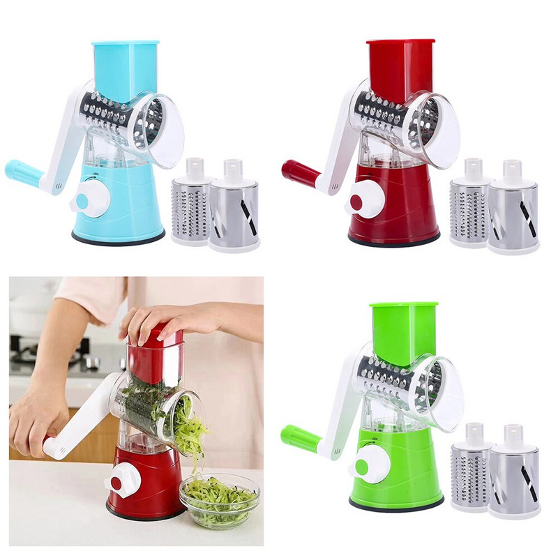 Szeletelő henger Aprító reszelő Többfunkciós Gyümölcs sajt Zöldség Hús Kézzel Működtetett Konyhai Szerszámok Aprító vágó Kézikönyv