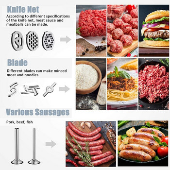 Приставка за мелница за храна Резачка и шредер Пълнеж за колбаси Пълнеж за месо За KitchenAid Стоящ миксер Аксесоари Дропшиппинг