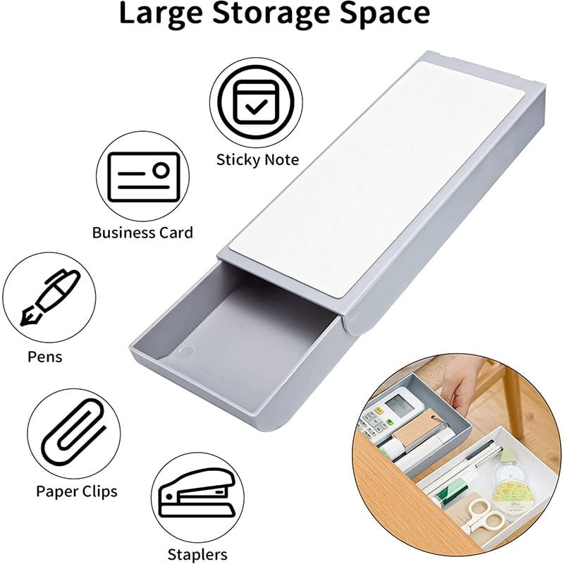 Home Organizer Box Συρταριέρα Κουτί αποθήκευσης Self Stick Δίσκος μολυβιών Βάση για στυλό κάτω από το γραφείο Αποθήκευση συρτάρι Κρυφό τραπέζι συρτάρι