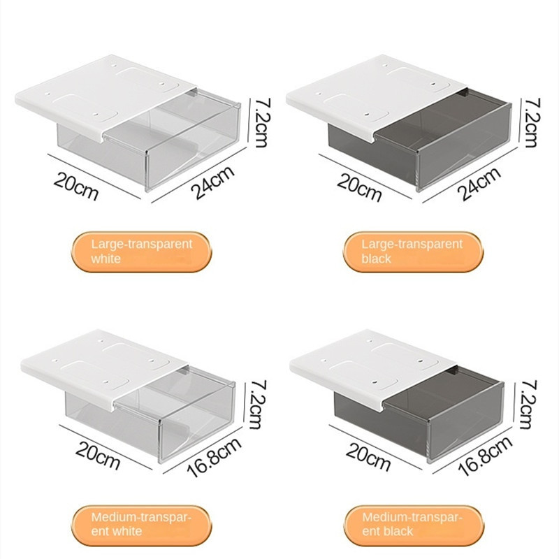 Самозалепваща се поставка за моливи под чекмеджето на бюрото Кутия за съхранение Скрит органайзер за канцеларски материали Поставка за химикалки Офис Органайзер за домашно съхранение