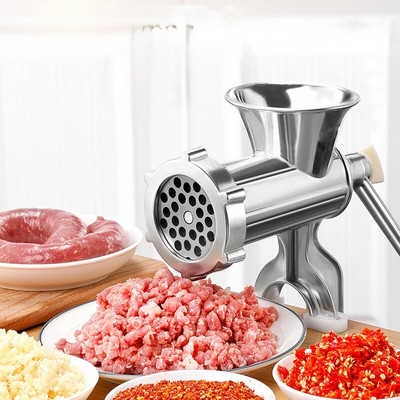 Εγχειρίδιο μηχανής κιμά από ανοξείδωτο χάλυβα Μύλος κρέατος Εργαλείο πολτοποιίας φαγητού Χειροκίνητα Gadgets παρασκευής οικιακής κουζίνας Εργαλεία και αξεσουάρ μαγειρέματος