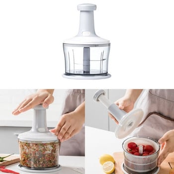 Q0KA Εγχειρίδιο Vegetable Fruit Cutter Potato Carrot Chopper Mixer Gadget 1L Επεξεργαστής τροφίμων από ανοξείδωτο χάλυβα για επεξεργασία κρέατος