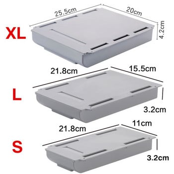Самозалепваща се поставка за моливи Под чекмеджето на бюрото Кутия за съхранение Скрит органайзер за канцеларски материали Стойка за химикалки Офис Организатор за домашно съхранение