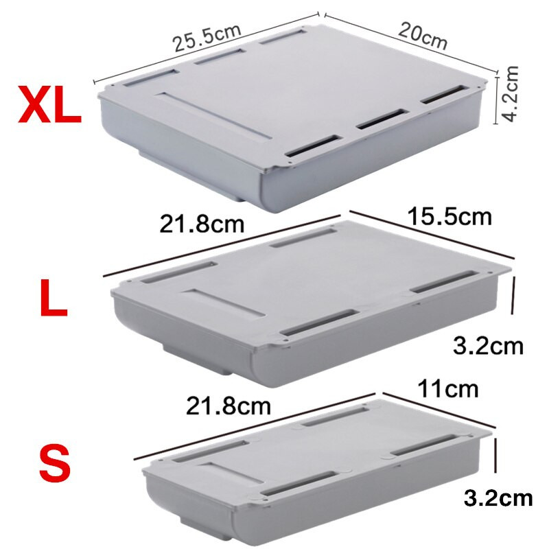 „Self Stick“ pieštukų dėklas po stalo stalčiumi, laikymo dėžutė, paslėpta raštinės reikmenų laikymo priemonė.