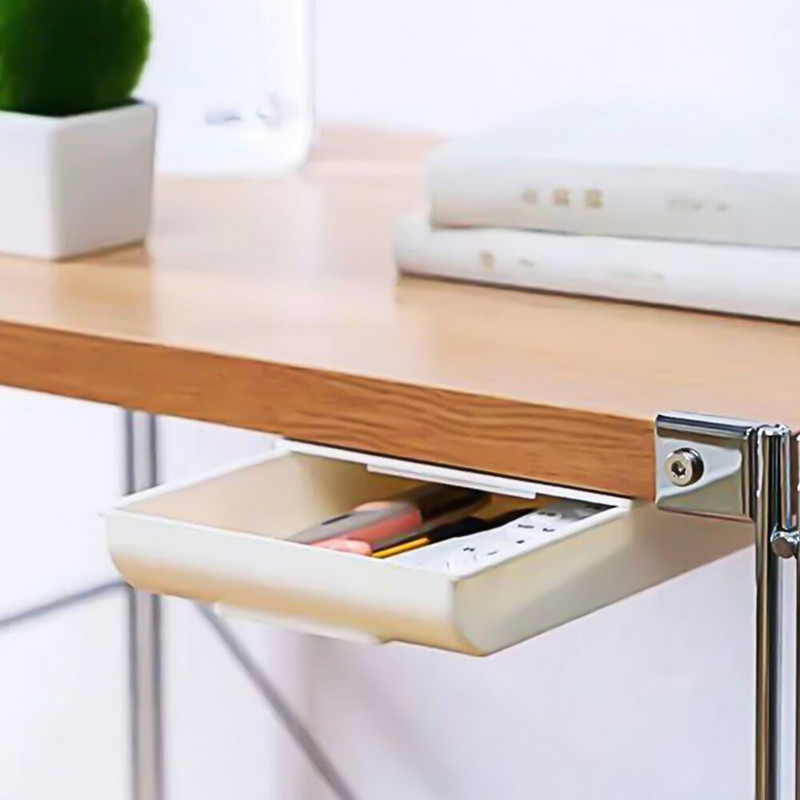 Nouă cutie de depozitare cu sertar pentru creion, pătrată, pătrată, fixă, ascunsă, sub raft, artefact de depozitare pentru birou nou