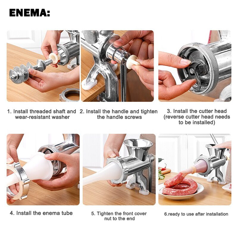 Umplutură tocată de uz casnic Mașină de umplut cârnați de uz casnic, manual multifuncțional, pentru călătorie de carne, Producător de cârnați de casă, vertical