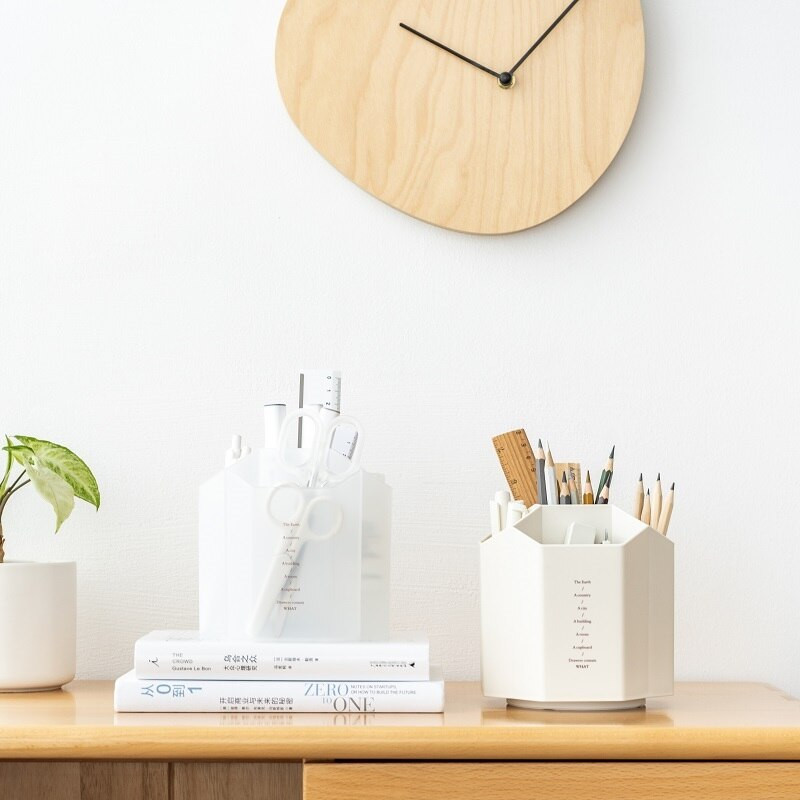 360 fokos forgó tolltartó 5 rácsos PP anyag Divat irodaszervező eszközök Asztali tárolódoboz sminkecsetekhez