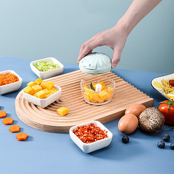 Εγχειρίδιο τεμαχιστή σκόρδου κουζίνας Επεξεργαστής τροφίμων με σχοινί τεμαχιστής τεμαχιστής λαχανικών κρεάτων Κόφτης κρεμμυδιού Εργαλείο οικιακής μηχανής κιμά