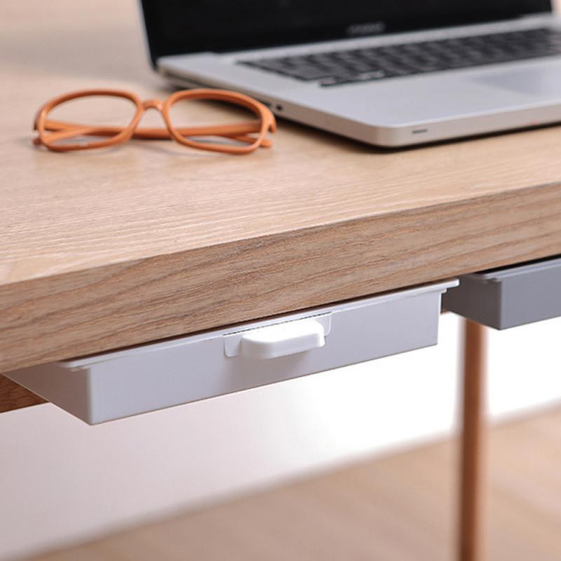 Самозалепваща се чекмедже под бюрото Невидима кутия за съхранение Органайзер за грим Самозалепваща се калъфка за ученически канцеларски материали Поднос за моливи Държач за химикалки