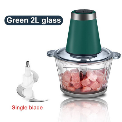 Húsdaráló 2 fokozatú rozsdamentes acél elektromos aprító 2l konyhai robotgép szeletelő 220V daráló Élelmiszer fokhagyma zöldség hús aprító