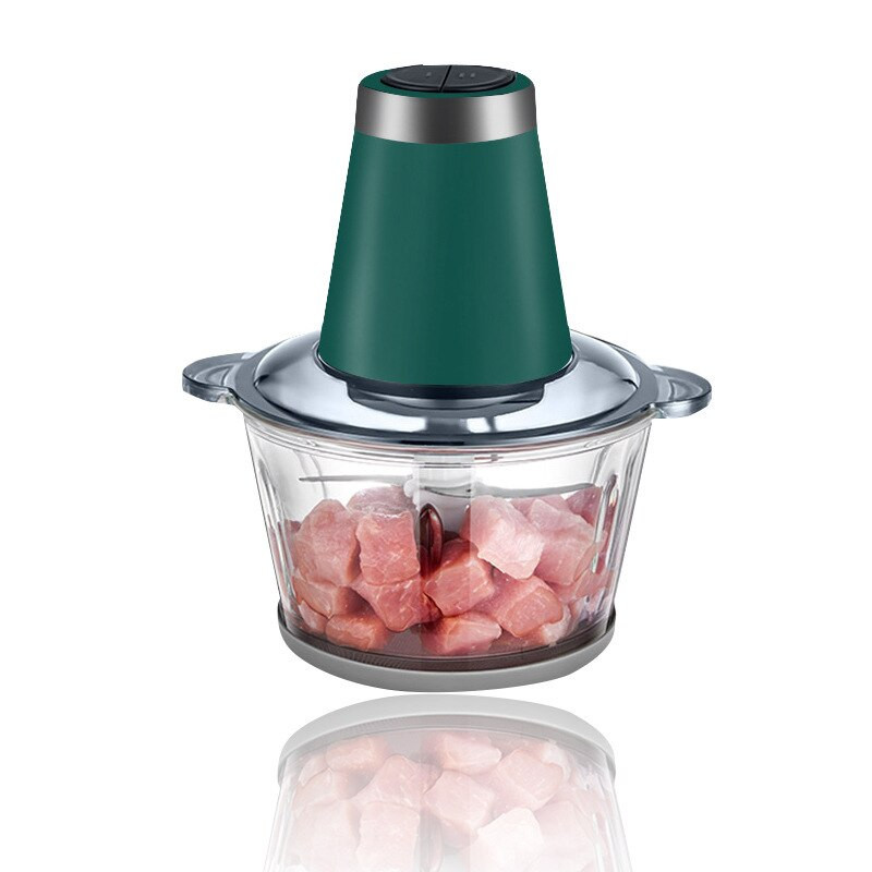 Húsdaráló 2 fokozatú rozsdamentes acél elektromos aprító 2l konyhai robotgép szeletelő 220V daráló Élelmiszer fokhagyma zöldség hús aprító