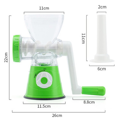 Kézi Húsdaráló Háztartási Multifunkcionális Húsdaráló Kézi hajtókaros daráló Rozsdamentes acél húsfeldolgozó darálógép Coo