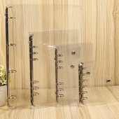 1PC Прозрачна пластмасова папка с файлове с щипки A4/A5/A6/A7 Тетрадка с халки за листове, подвързия, планер, дневен ред, училищни офис консумативи