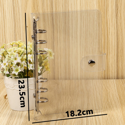 1PC Прозрачна пластмасова папка с файлове с щипки A4/A5/A6/A7 Тетрадка с халки за листове, подвързия, планер, дневен ред, училищни офис консумативи