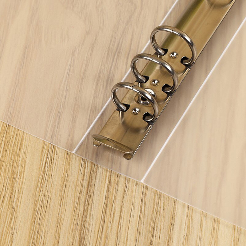 1PC Прозрачна пластмасова папка с файлове с щипки A4/A5/A6/A7 Тетрадка с халки за листове, подвързия, планер, дневен ред, училищни офис консумативи