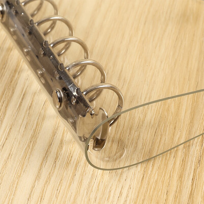 1PC Прозрачна пластмасова папка с файлове с щипки A4/A5/A6/A7 Тетрадка с халки за листове, подвързия, планер, дневен ред, училищни офис консумативи