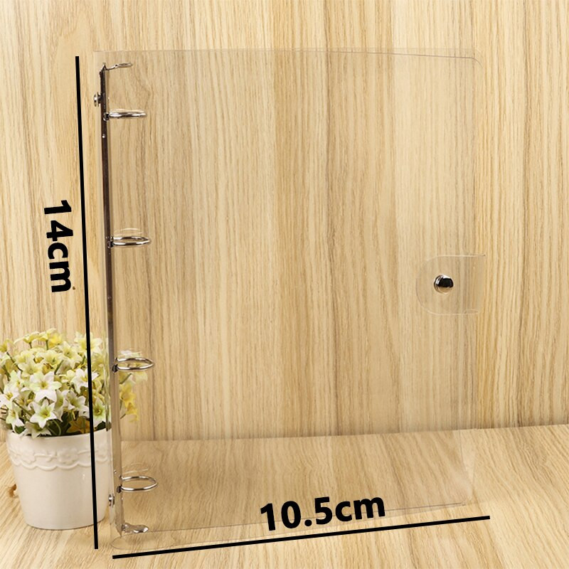 1PC Прозрачна пластмасова папка с файлове с щипки A4/A5/A6/A7 Тетрадка с халки за листове, подвързия, планер, дневен ред, училищни офис консумативи