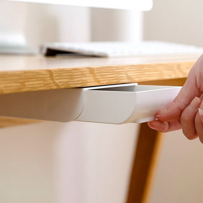 Egymásra rakható rejtett fiókos rendező asztal alatti tolltartó Otthoni irodai írószerdoboz Helytakarékos asztali tároló asztalrendező