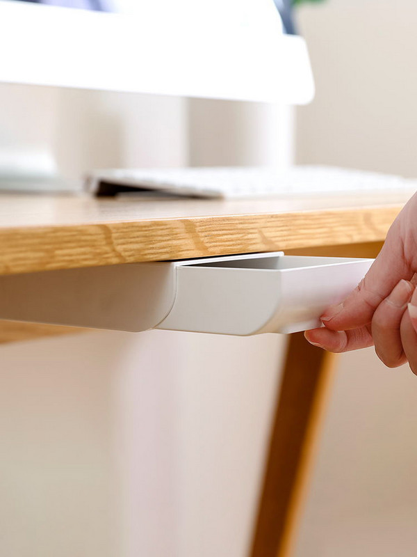 Egymásra rakható rejtett fiókos rendező asztal alatti tolltartó Otthoni irodai írószerdoboz Helytakarékos asztali tároló asztalrendező