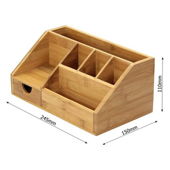 Πολυλειτουργικό ξύλινο κουτί αποθήκευσης επιφάνειας εργασίας γραφείου Γραφείο ακατάστατο κουτί αποθήκευσης Θήκη για στυλό organizador descritorio